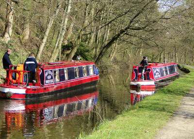 Boats passing on the Rochdale Canal